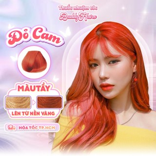 Thuốc nhuộm tóc màu ĐỎ CAM,PUMPKIN RED Thuốc nhuộm tóc tại nhà cao cấp Buddyhairs tặng kèm 1 tẩy 50K phụ kiện nhuộm