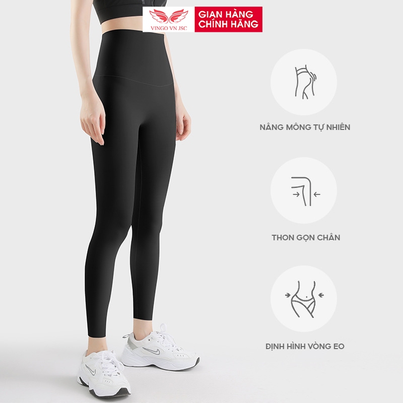 Quần legging nữ VINGO dài nâng mông lưng cạp cao giữ nhiệt co giãn 4 chiều kiểu dáng thể thao LEG01 VNGO