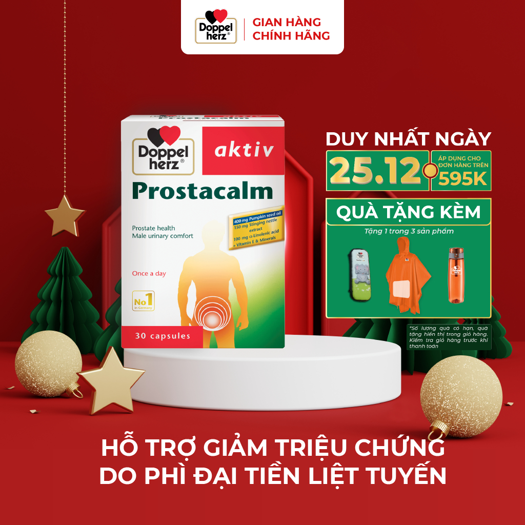 [TPCN Nhập Khẩu] Viên uống cho người phì đại tiền liệt tuyến Doppelherz Aktiv Prostacalm (Hộp 30 viên)