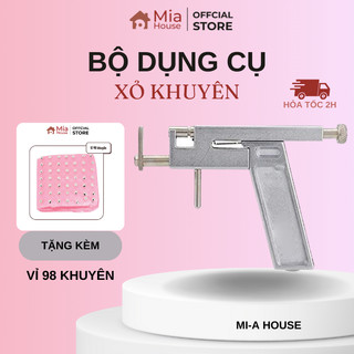 [TẶNG KÈM 98 KHUYÊN] Máy bấm lỗ tai, súng bấm lỗ tai kim loại tại nhà kèm bút định vị, gương