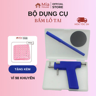 [TẶNG KÈM 98 KHUYÊN] Dụng cụ bấm lỗ tai - máy bấm lỗ tai xỏ khuyên - kèm gương, bút định vị