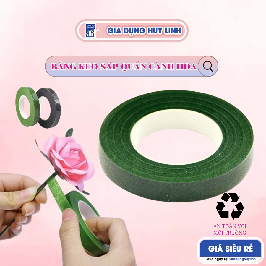 Cuộn băng keo sáp quấn cành hoa voan, hoa giấy, cây thông Noel, băng dính sáp làm đồ handmade hot trend 2023