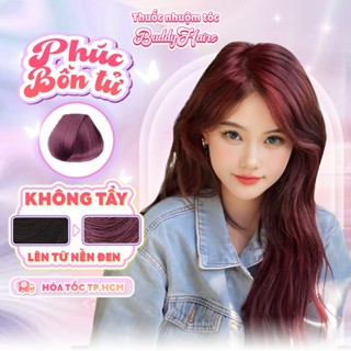 Thuốc nhuộm tóc màu PHÚC BỒN TỬ , ĐỎ TÍM Thuốc nhuộm tóc tại nhà Buddyhairs tặng kèm phụ kiện nhuộm tóc