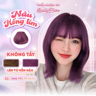 Thuốc nhuộm tóc màu NÂU HỒNG TÍM thuốc nhuộm tóc tại nhà Buddyhairs tặng kèm phụ kiện nhuộm tóc