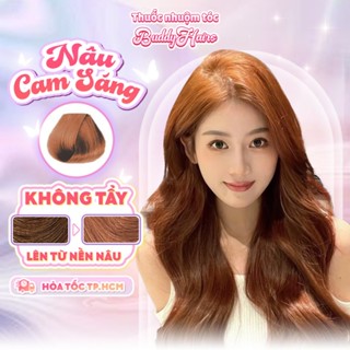 Thuốc nhuộm tóc màu NÂU CAM SÁNG thuốc nhuộm tóc tại nhà Buddyhairs tặng kèm phụ kiện nhuộm tóc