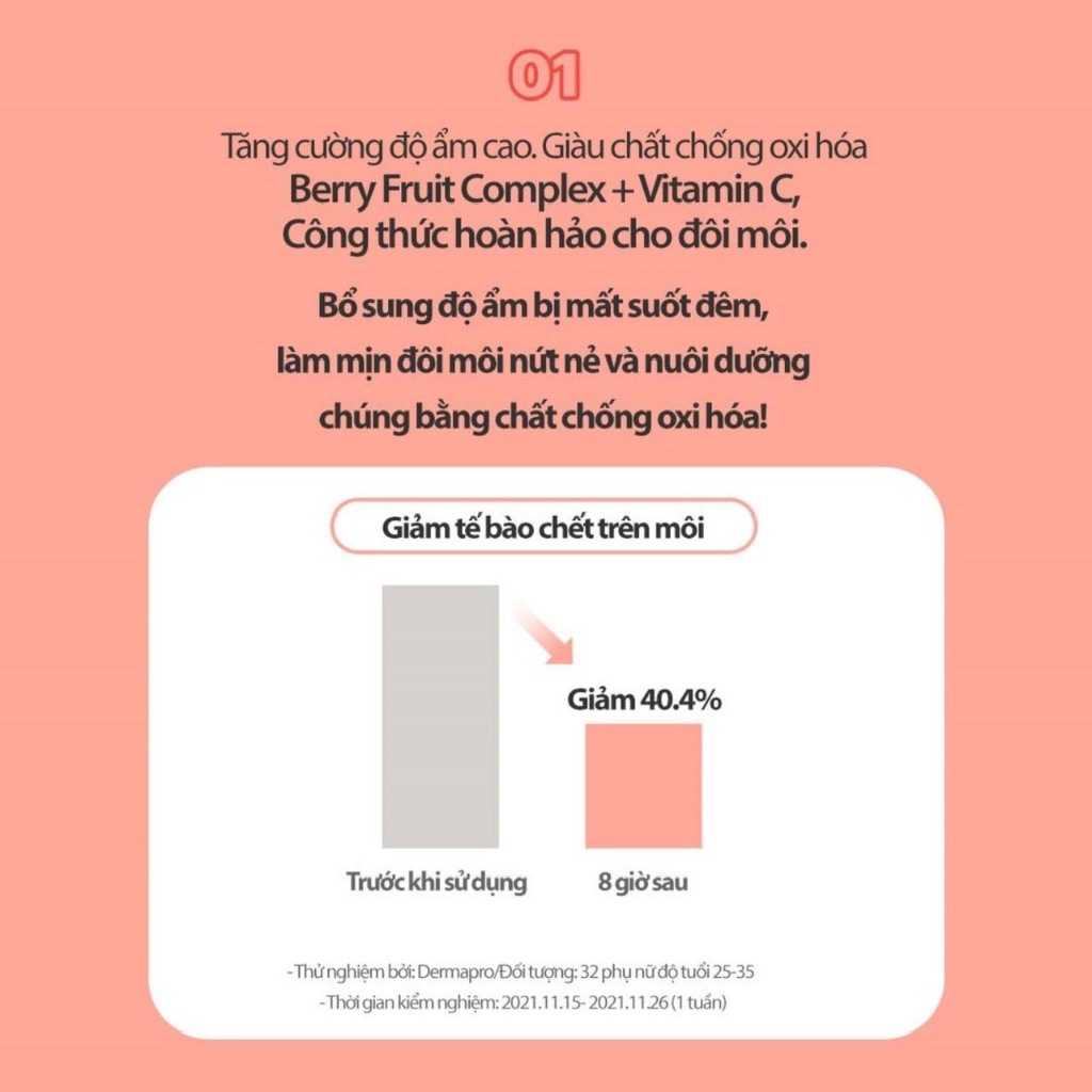 Mặt nạ ngủ ủ môi Laneige cấp ẩm làm mềm môi giúp giảm thâm môi mini size 3g SD05