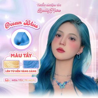Thuốc nhuộm tóc màu OCEAN BLUE Thuốc nhuộm tóc tại nhà cao cấp Buddyhairs tặng kèm 1 tẩy 50K phụ kiện nhuộm