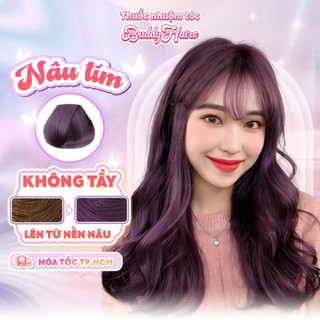 Thuốc nhuộm tóc màu NÂU TÍM thuốc nhuộm tóc tại nhà Buddyhairs tặng kèm phụ kiện nhuộm tóc