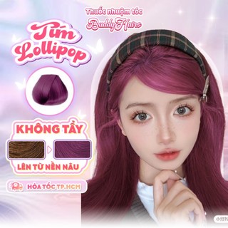 Thuốc nhuộm tóc màu Tím LOLLIPOP thuốc nhuộm tóc tại nhà Buddyhairs tặng kèm phụ kiện nhuộm tóc