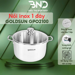 Nồi inox 1 đáy Goldsun GPO2100 - Xoong nồi luộc gà kích thước 28-32cm dùng cho mọi loại bếp dienmaybnd