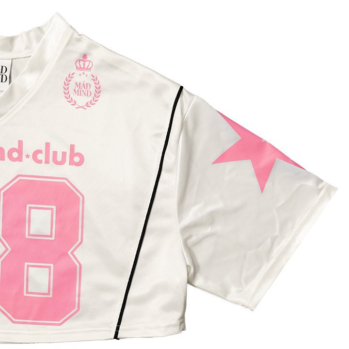 Áo Thun CropTop Jersey 88 MadMind - Màu Đen/Trắng