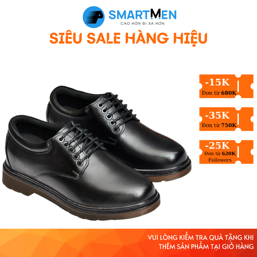 Giày thể thao Tăng chiều cao Da bò SMARTMEN GD212-D