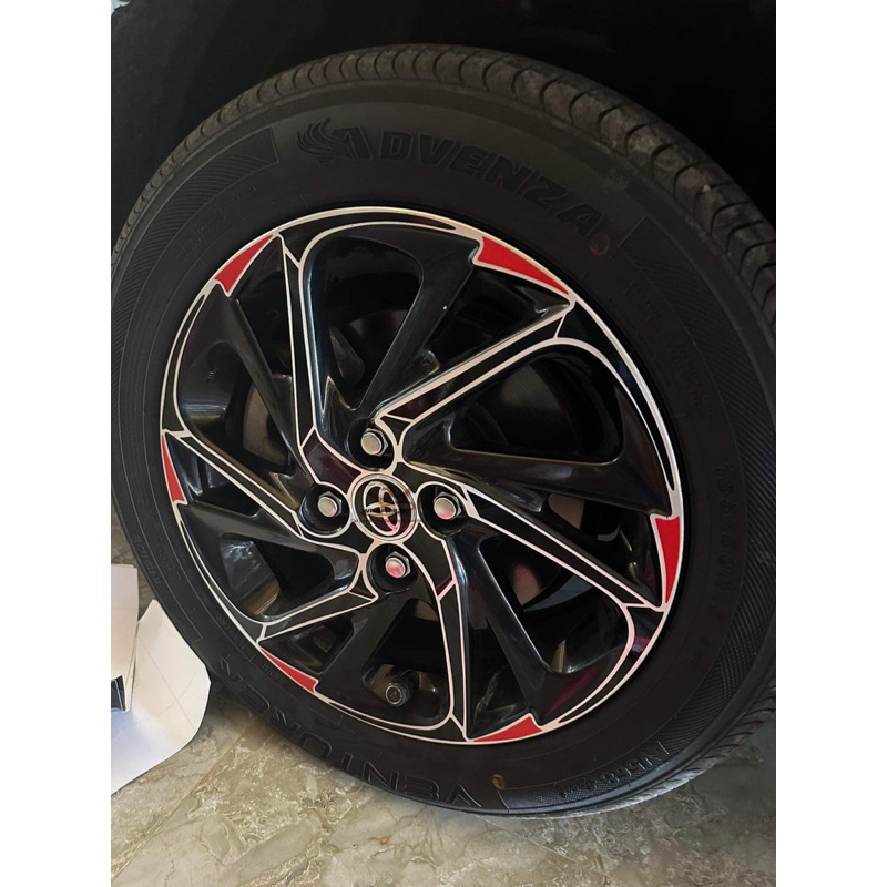 Decal dán mâm Toyota Vios 2021 2022 - Decal Tem dán lazang Toyota Vios