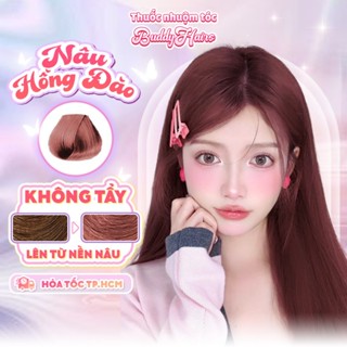Thuốc nhuộm tóc màu NÂU HỒNG ĐÀO Thuốc nhuộm tóc tại nhà cao cấp Buddyhairs tặng kèm phụ kiện nhuộm tóc