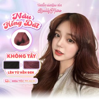 Thuốc nhuộm tóc màu NÂU HỒNG ĐẤT,NÂU HỒNG TRÀ thuốc nhuộm tóc tại nhà Buddyhairs tặng kèm phụ kiện nhuộm tóc