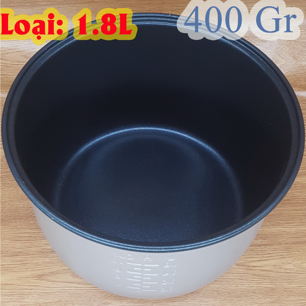 Lòng nồi cơm điện 1.8 L (Ruột nồi cơm điện 1.8L, Lõi nồi cơm điện 1.8 L) nặng 400 gr màu Đen (az-9)