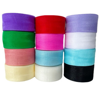 Cuộn dây ruy băng vải voan bản to 5cm phụ kiện, trang trí, làm hoa, cột nơ, gói quà handmade đủ màu sắc