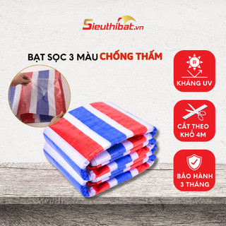 [Khổ 4m] Bạt Che Công Trình Bạt Sọc 3 màu Hàn Quốc Cao Cấp tỷ trọng 60g/m2 Chống Thấm Nước
