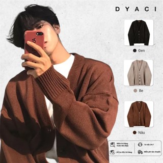 Áo Khoác Nam Cardigan Áo Len Nam  Quảng Châu DYACI Form Rộng Sweater Mẫu Mới Kiểu Hàn Quốc Thu Đông Dài Tay Ấm Đẹp AL56