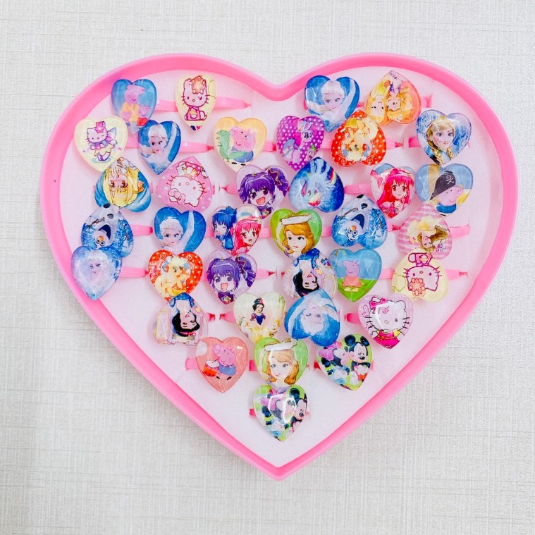 SỈ HỘP 36 CHIẾC NHẪN CÔNG CHÚA ELSA CHO BÉ