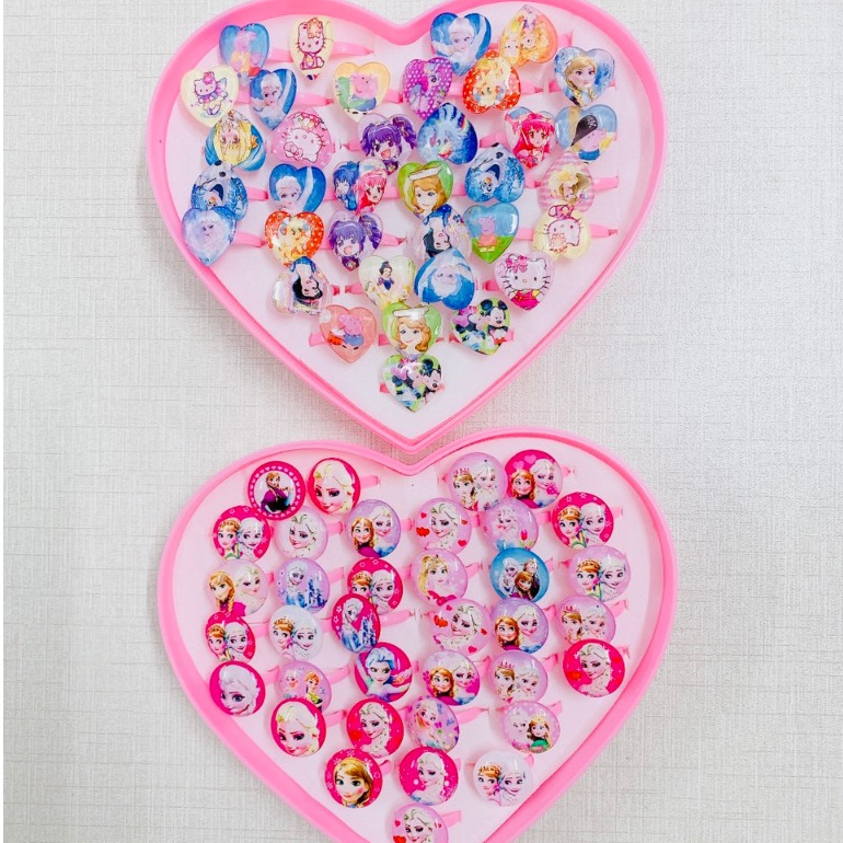 SỈ HỘP 36 CHIẾC NHẪN CÔNG CHÚA ELSA CHO BÉ