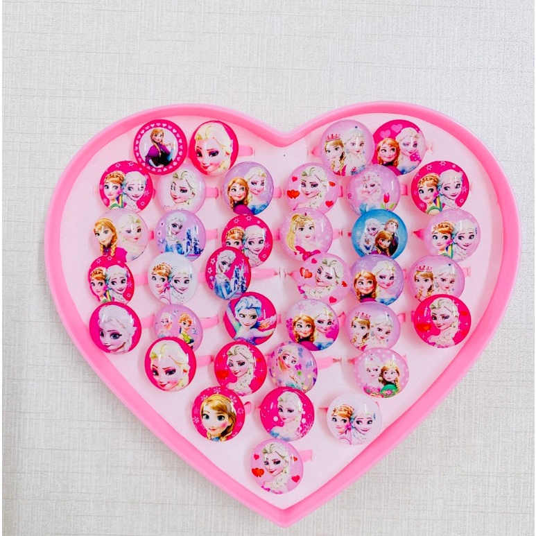 SỈ HỘP 36 CHIẾC NHẪN CÔNG CHÚA ELSA CHO BÉ