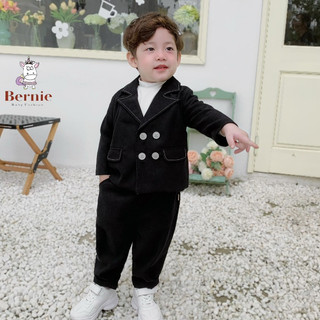 Bộ vest bé trai trần chỉ nổi Bernie phong cách - Bộ công tử bé trai mặc Tết cho bé 9-23kg - 1023B007