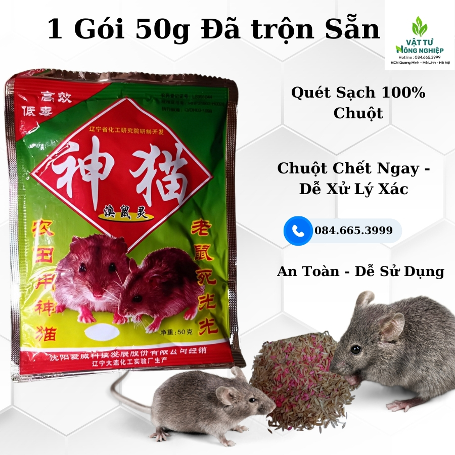 Thuốc Diệt Chuột, Diệt Tất Cả Các Loại Chuột - Thuốc Chuột Trộn Sẵn - Hiệu Quả Ngay Sau Khi Ăn - Hàng Chất Lượng