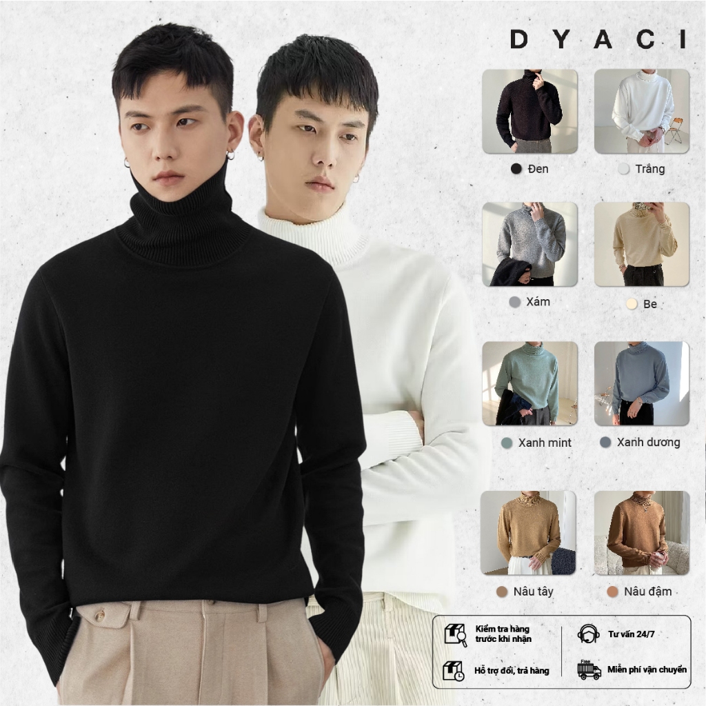 Áo Len Nam Nữ Cổ Lọ Quảng Châu Form Basic Dài Tay Dày Dặn Mềm Mịn Cực Ấm Hàn Quốc Nhiều Màu DYACI AL83 | BigBuy360 - bigbuy360.vn