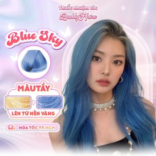 Thuốc nhuộm tóc màu BLUE SKY,BABY BLUE Thuốc nhuộm tóc tại nhà cao cấp Buddyhairs tặng kèm 1 tẩy 50K phụ kiện nhuộm