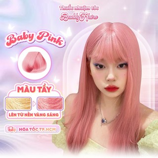 Thuốc nhuộm tóc màu BABY PINK Thuốc nhuộm tóc tại nhà cao cấp Buddyhairs tặng kèm 1 tẩy 50K phụ kiện nhuộm