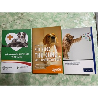 Combo 2 Sổ tiêm phòng vacxin cho chó, Sổ theo dõi sức khoẻ, lịch tiêm phòng cho chó