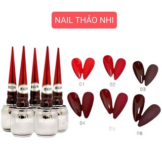 Sơn gel đỏ mxbon lẻ chai 15ml, sơn móng nail thao nhi
