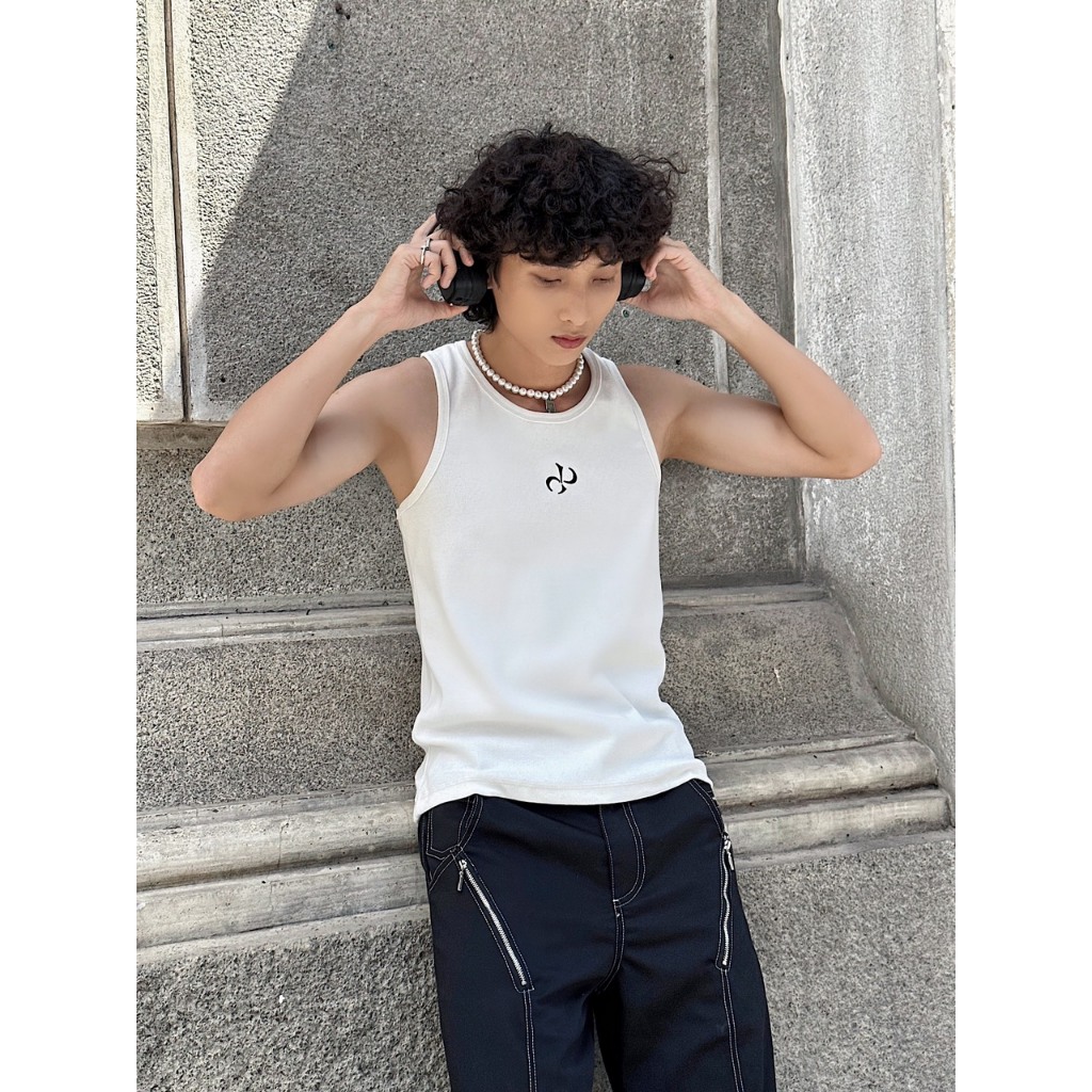 Áo thun ba lỗ unisex, tank top dáng dài ôm logo DYAD