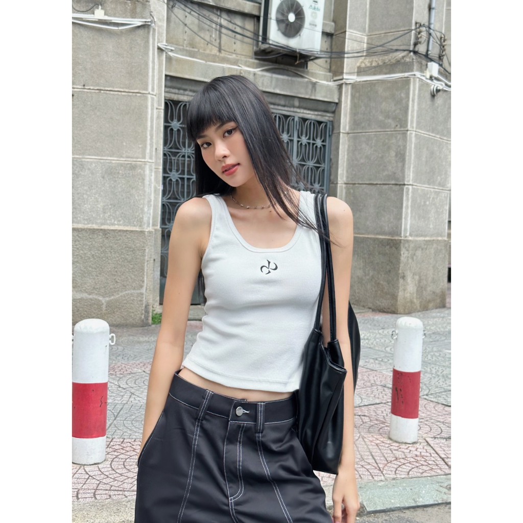 Áo thun ba lỗ unisex, tank top dáng dài ôm logo DYAD