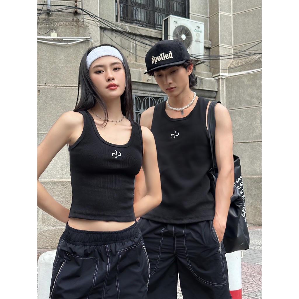 Áo thun ba lỗ unisex, tank top dáng dài ôm logo DYAD