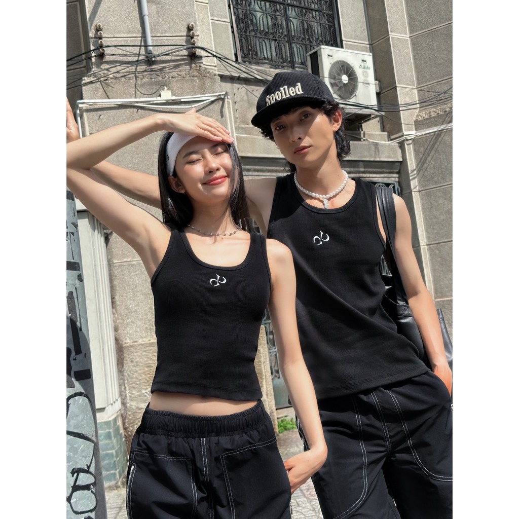 Áo thun ba lỗ unisex, tank top dáng dài ôm logo DYAD