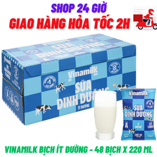 Thùng Sữa Vinamilk Bịch ÍT ĐƯỜNG