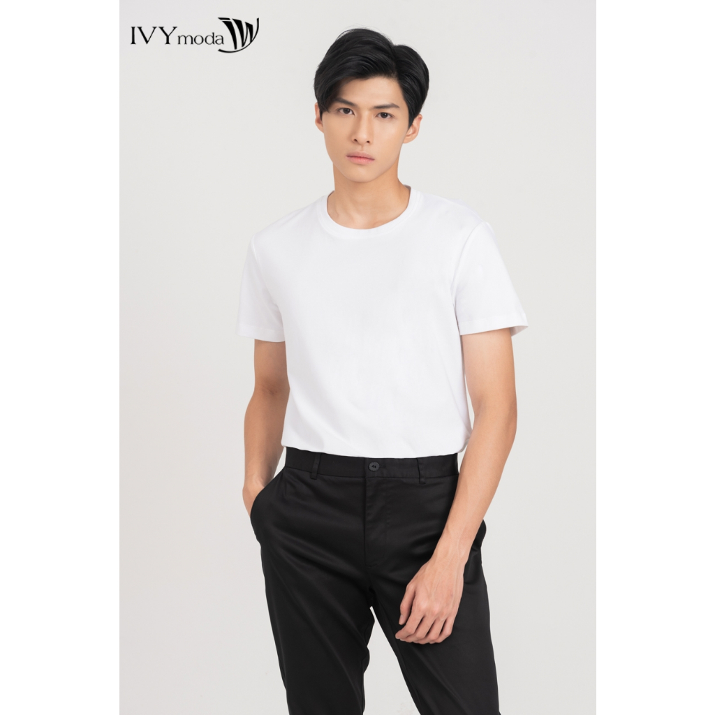 Áo thun nam trơn Slim Fit IVY moda MS 57E3464
