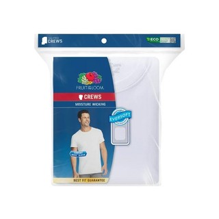 Bộ 3 Áo Thun Trắng Cổ Tròn Nam Fruit of the Loom 3 Tag-Free Dual Defense Crews (Mỹ)