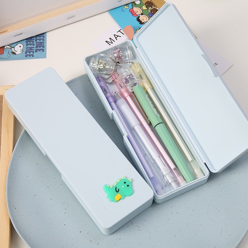 Hộp bút nhựa mờ đính Charm hoạt hình cute nhiều màu Pastel dễ thương tiện dụng dành cho học sinh sinh viên đẹp giá rẻ