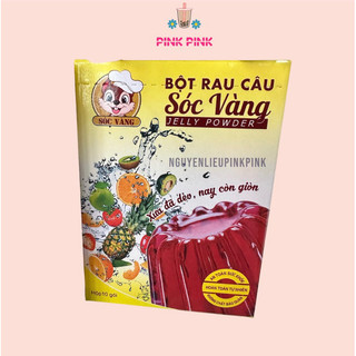 Hộp 10 gói Bột rau câu dẻo sóc vàng Hộp 200g Từ Pink Pink Nguyên Liệu & Dụng cụ Pha Chế Đồ Uống