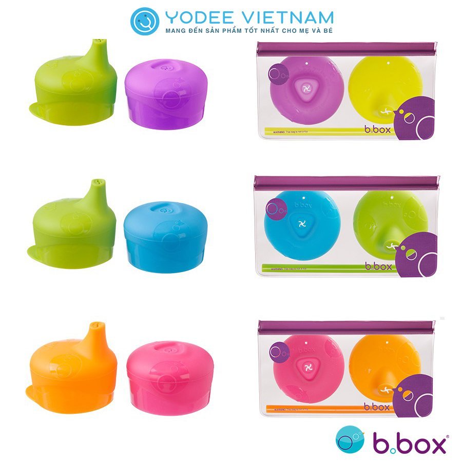 b.box Nắp đậy đa năng silicone nhỏ gọn có kèm ống hút cho bé