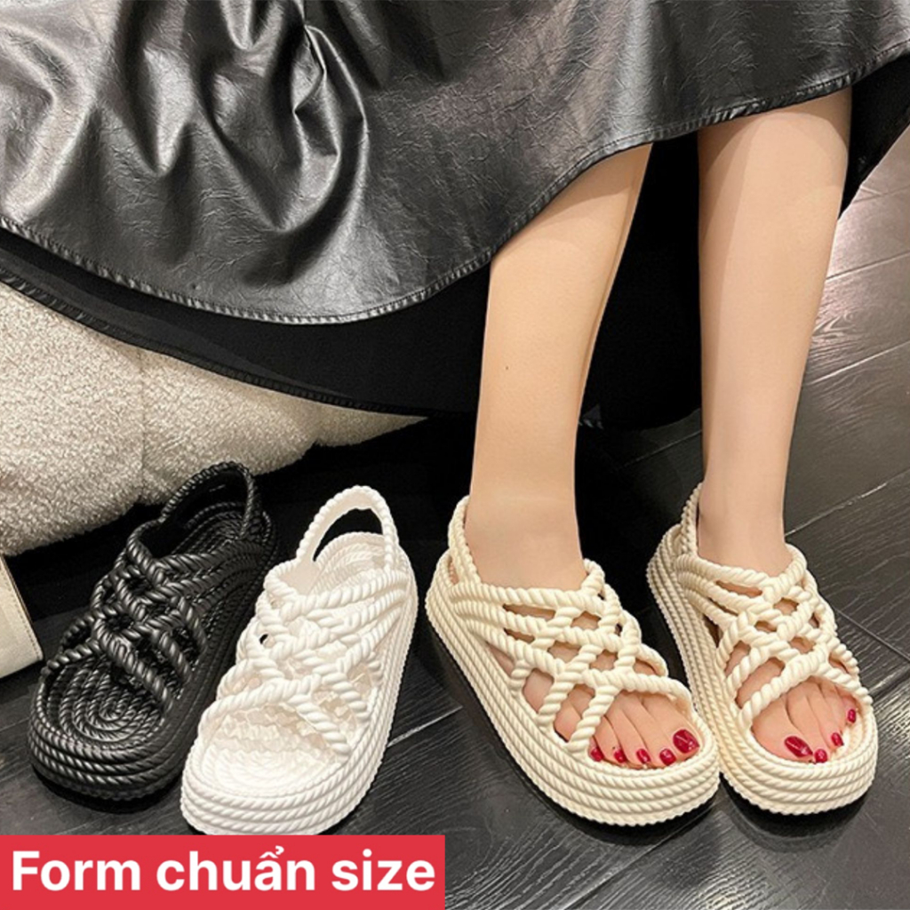 Dép sandal nữ quai hậu đế cao 4cm thời trang sang chảnh đi mưa eva unisex ulzzang có quai hậu êm chân