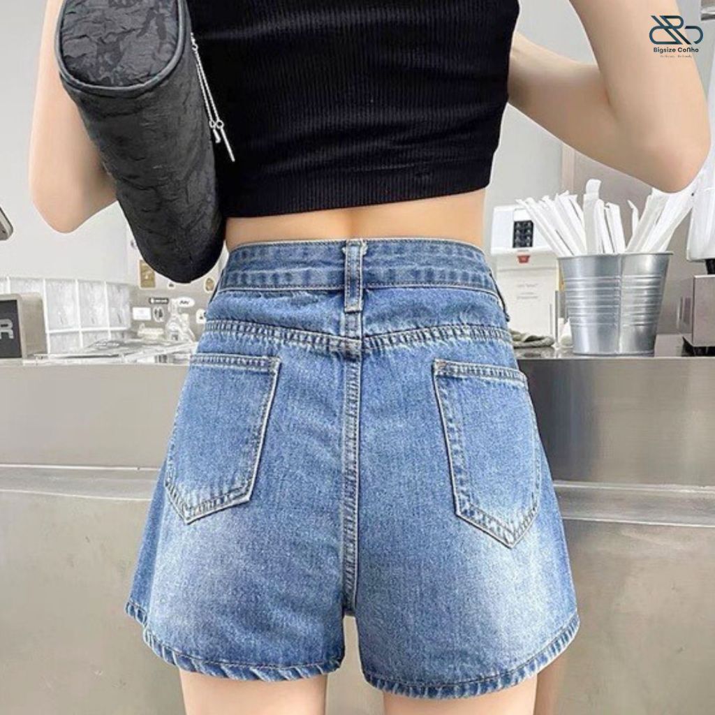 Quần Váy Jeans Bigsize Cô Nhỏ,Váy Ngắn Chữ A Lưng Cao Có Quần Vải Jean Không Co Giãn GV2