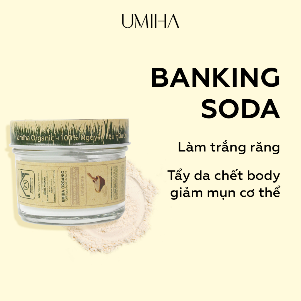 Bột trắng răng Banking Soda hữu cơ UMIHA giúp làm trắng răng hiệu quả 85g