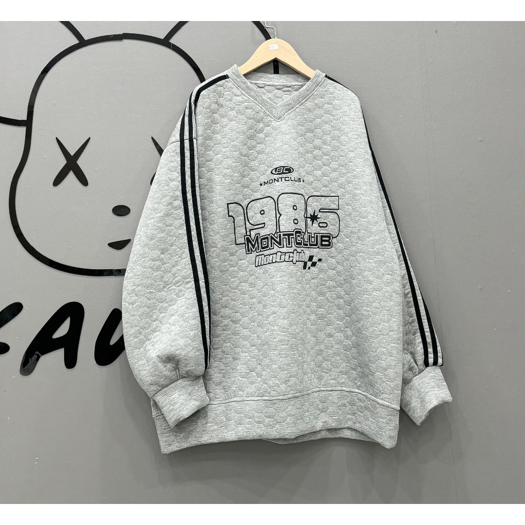 Áo nỉ sweater cổ V xốp 85