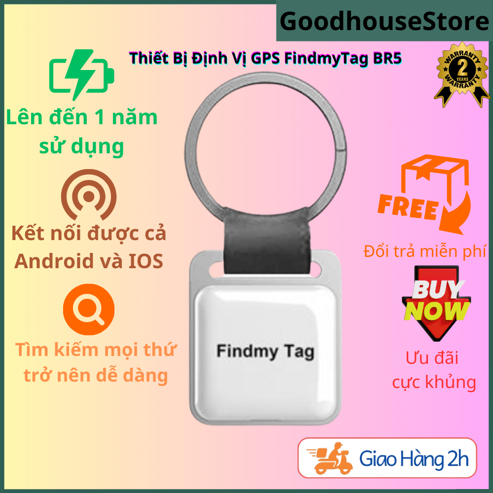 Thiết bị định vị GPS FindmyTag BR5 theo dõi oto, xe máy, thú cưng, Kết nối thông dụng qua cổng Androi lẫn IOS dễ dàng