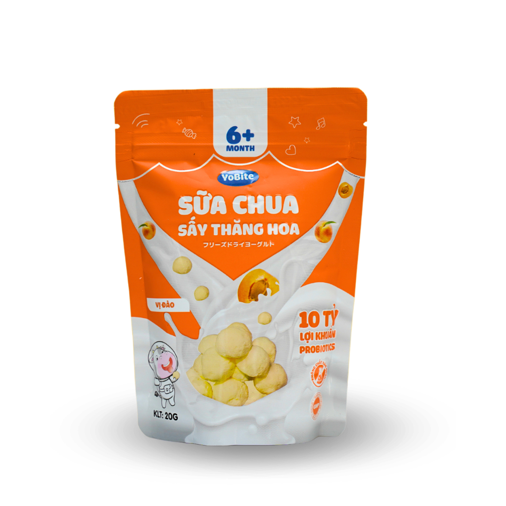 Sữa Chua Khô Yobite Kids - 10 tỷ lợi khuẩn cho bé ăn dặm - Vị đào 20gr