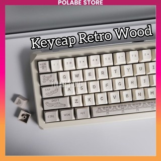 Keycap Retro Wood Cherry profile PBT bàn phím cơ Polabe Store